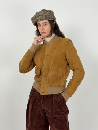 Giacca vintage scamosciata