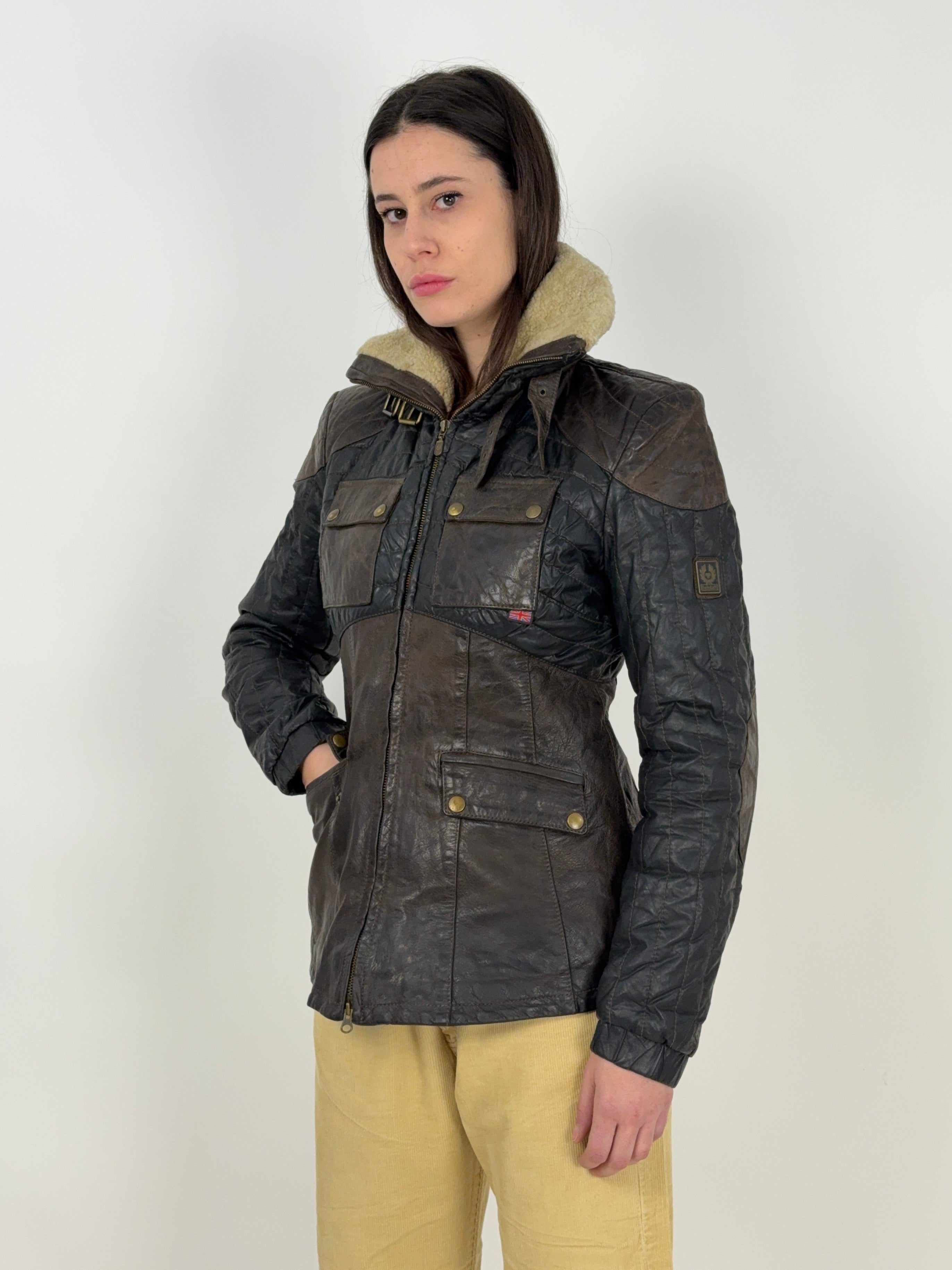 Giacca Belstaff GOLD LABEL anni '90- trapuntata in pelle - Fangovintage