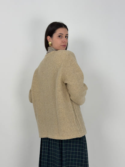 Cardigan Tirolese in pura lana ricamata