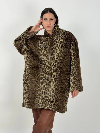 Cappotto leopardato in eco pelliccia anni ’70