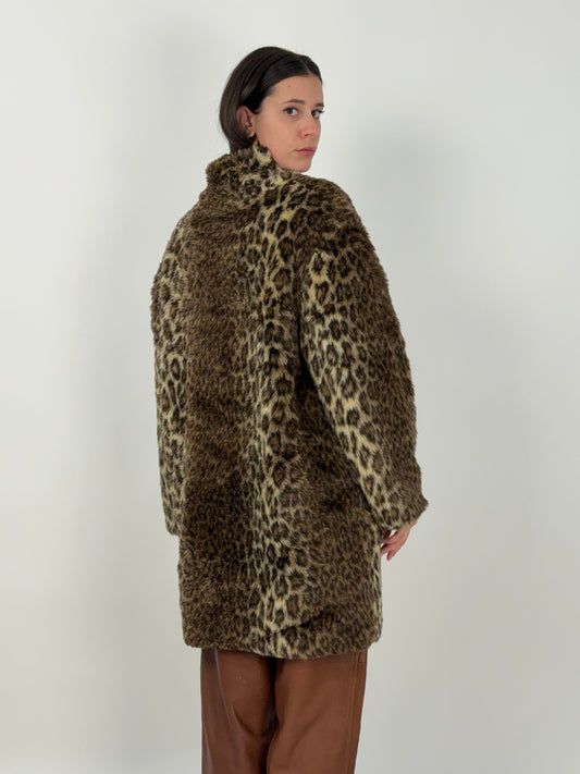 Cappotto leopardato in eco pelliccia anni ’70