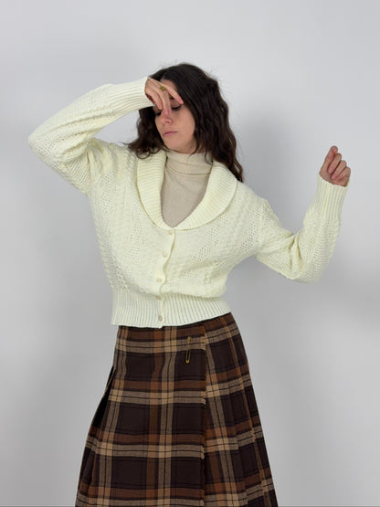 Cardigan vintage in lana lavorata a maglia