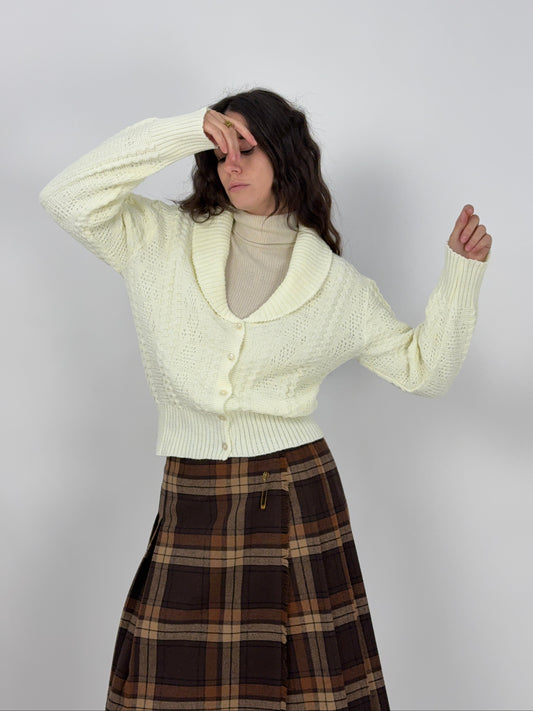 Cardigan vintage in lana lavorata a maglia