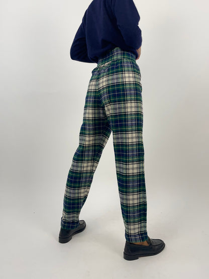 Pantaloni anni '70 in lana tartan