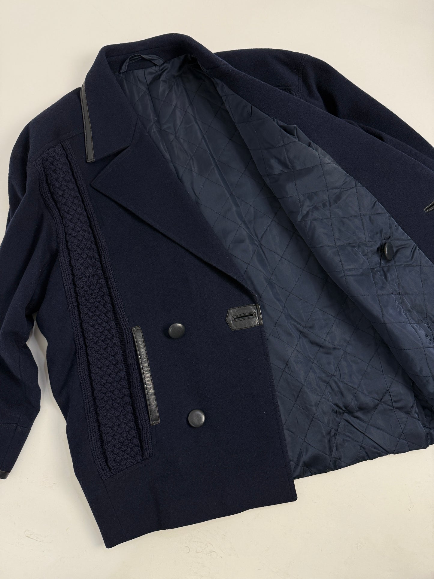 Cappotto doppiopetto in lana anni '80