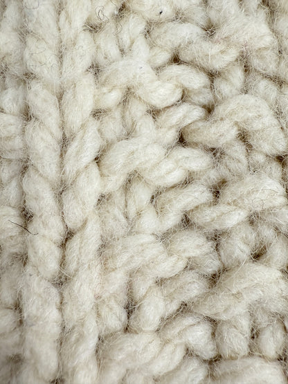 Maglione vintage in lana naturale lavorato a mano