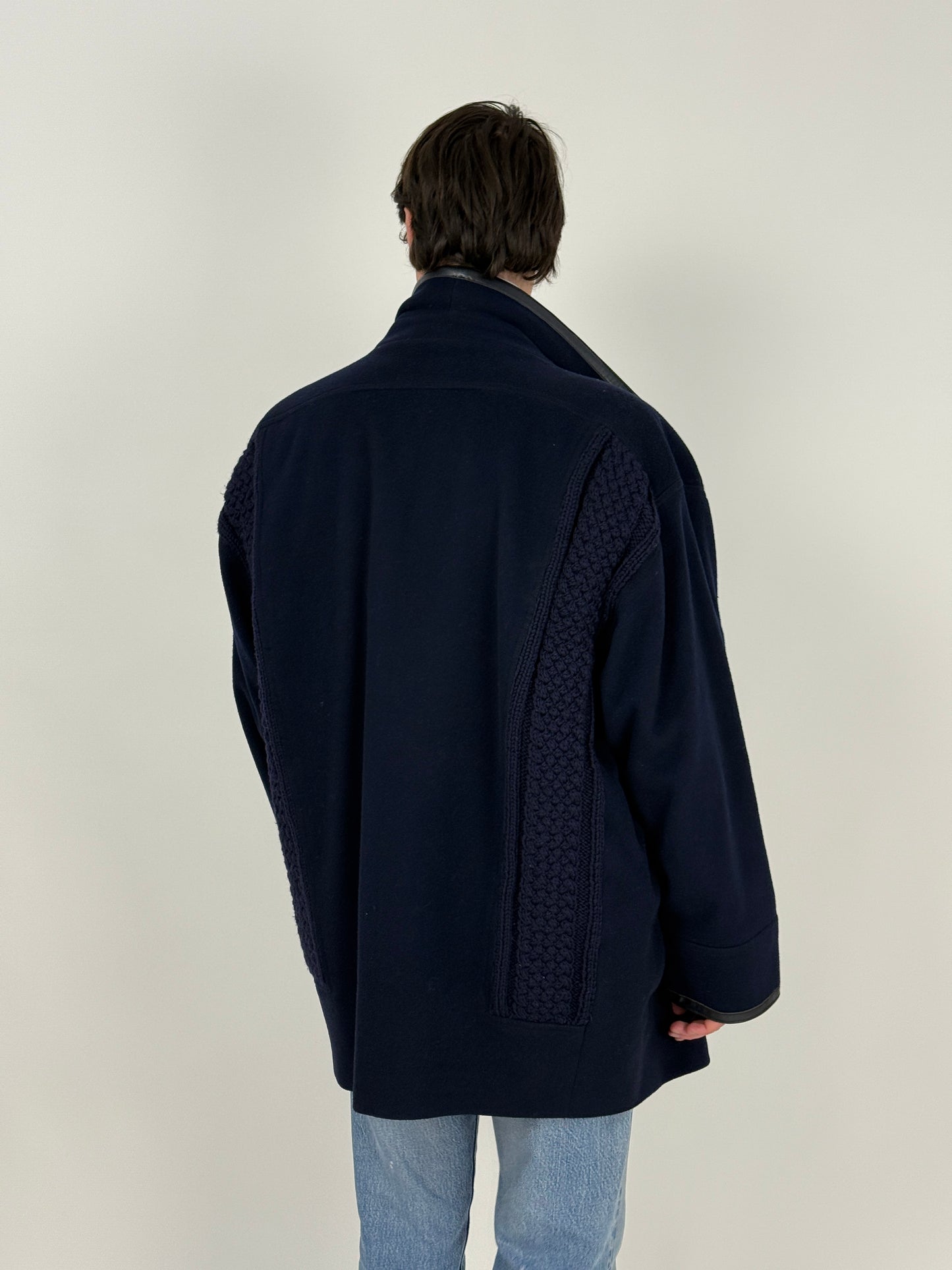 Cappotto doppiopetto in lana anni '80