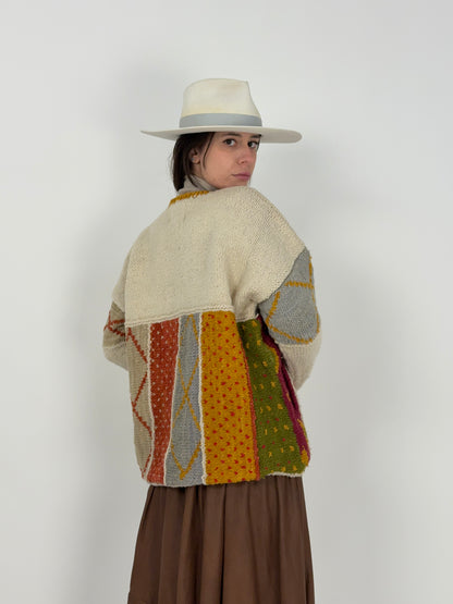 Cardigan patchwork anni '80 fatto a mano