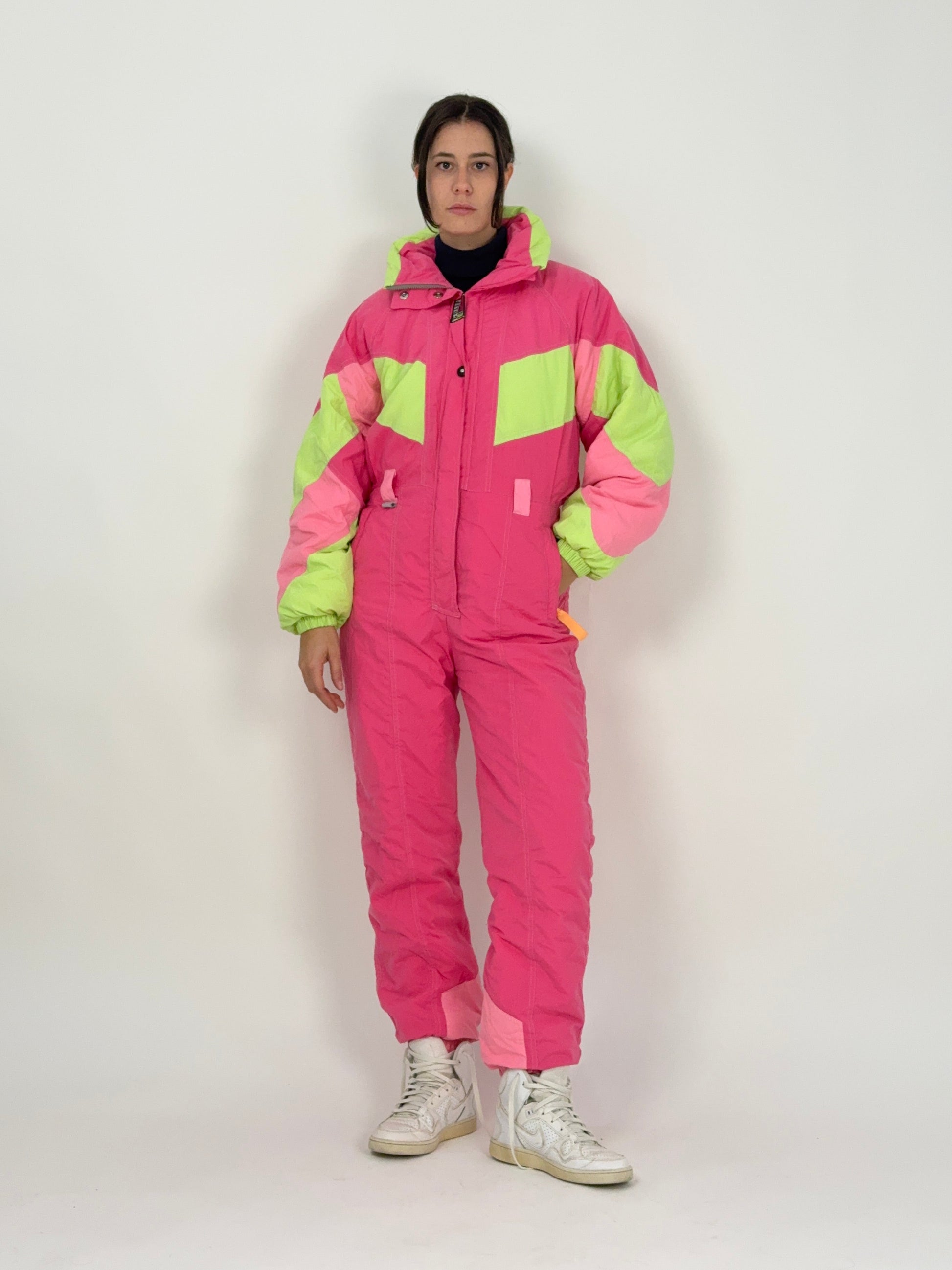 tuta-vintage-da-sci-da-donna-rosa-e-giallo