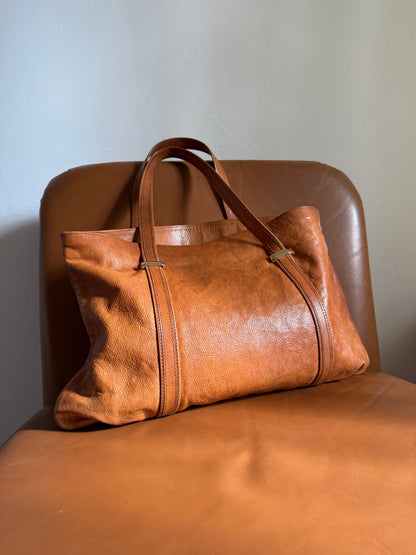 Borsa shopper in pelle marrone vintage Fangovintage
