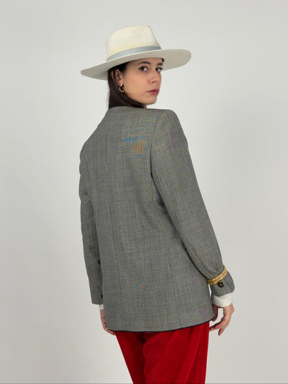 Giacca Steinbock in lana micro-check