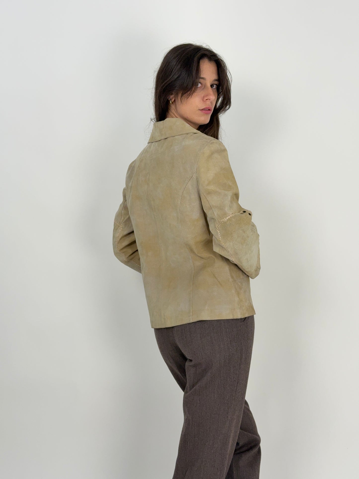 Giacca in camoscio beige anni ’90