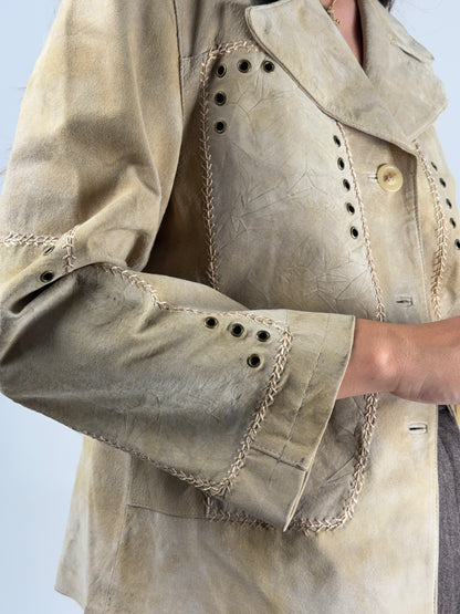 Giacca in camoscio beige anni ’90