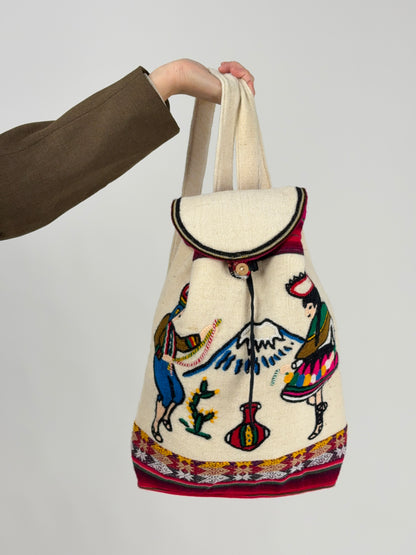 Zaino in lana ricamata – Modello Andino Artigianale