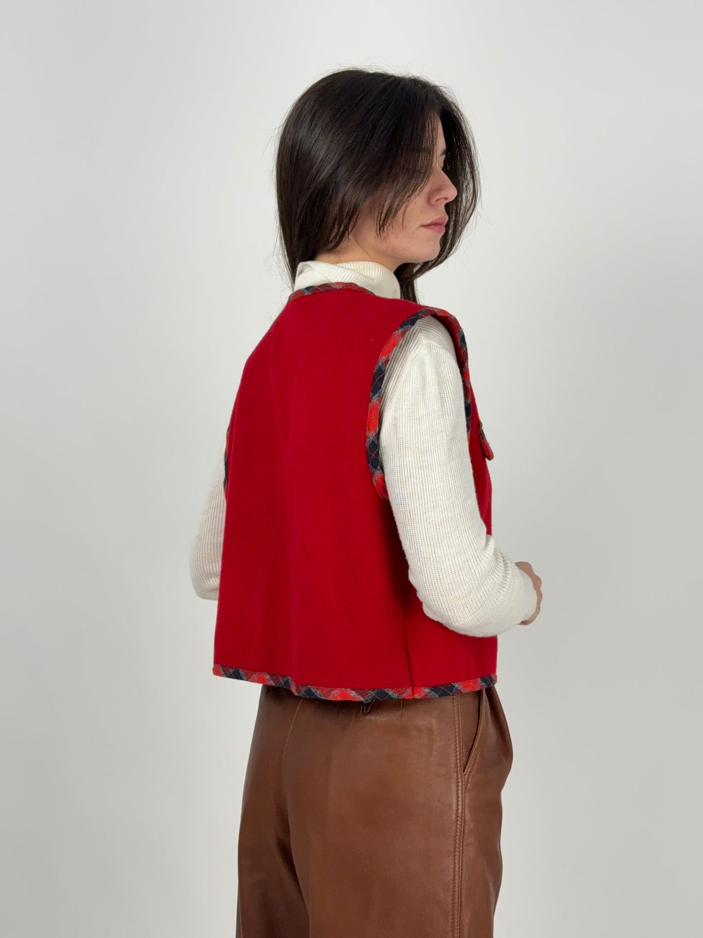 Gilet vintage con profili scozzesi