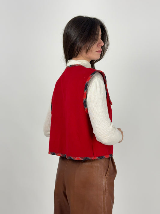Gilet vintage con profili scozzesi