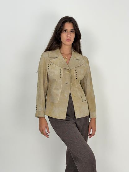 Giacca in camoscio beige anni ’90