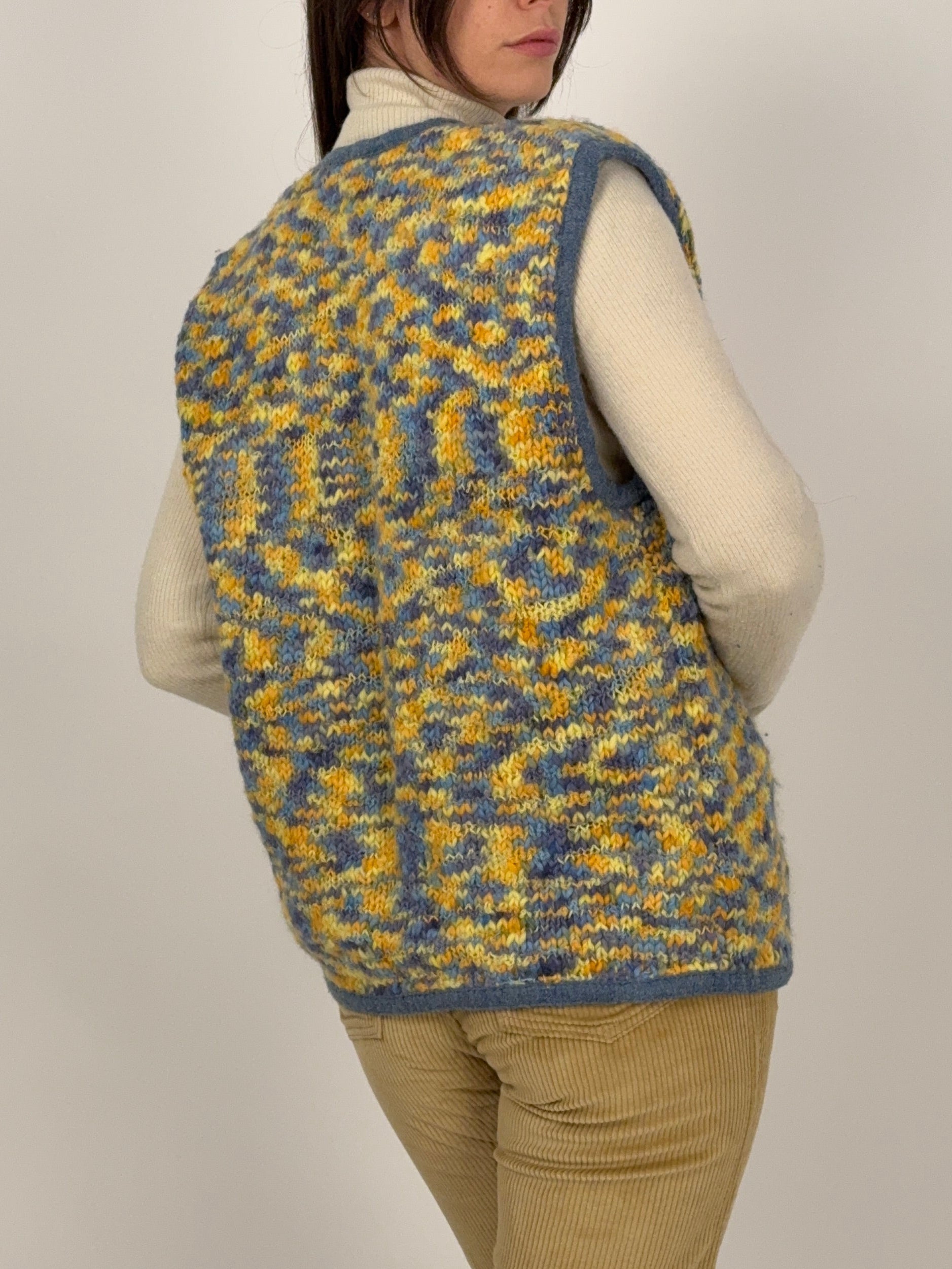 Gilet in lana mélange - fatto a mano