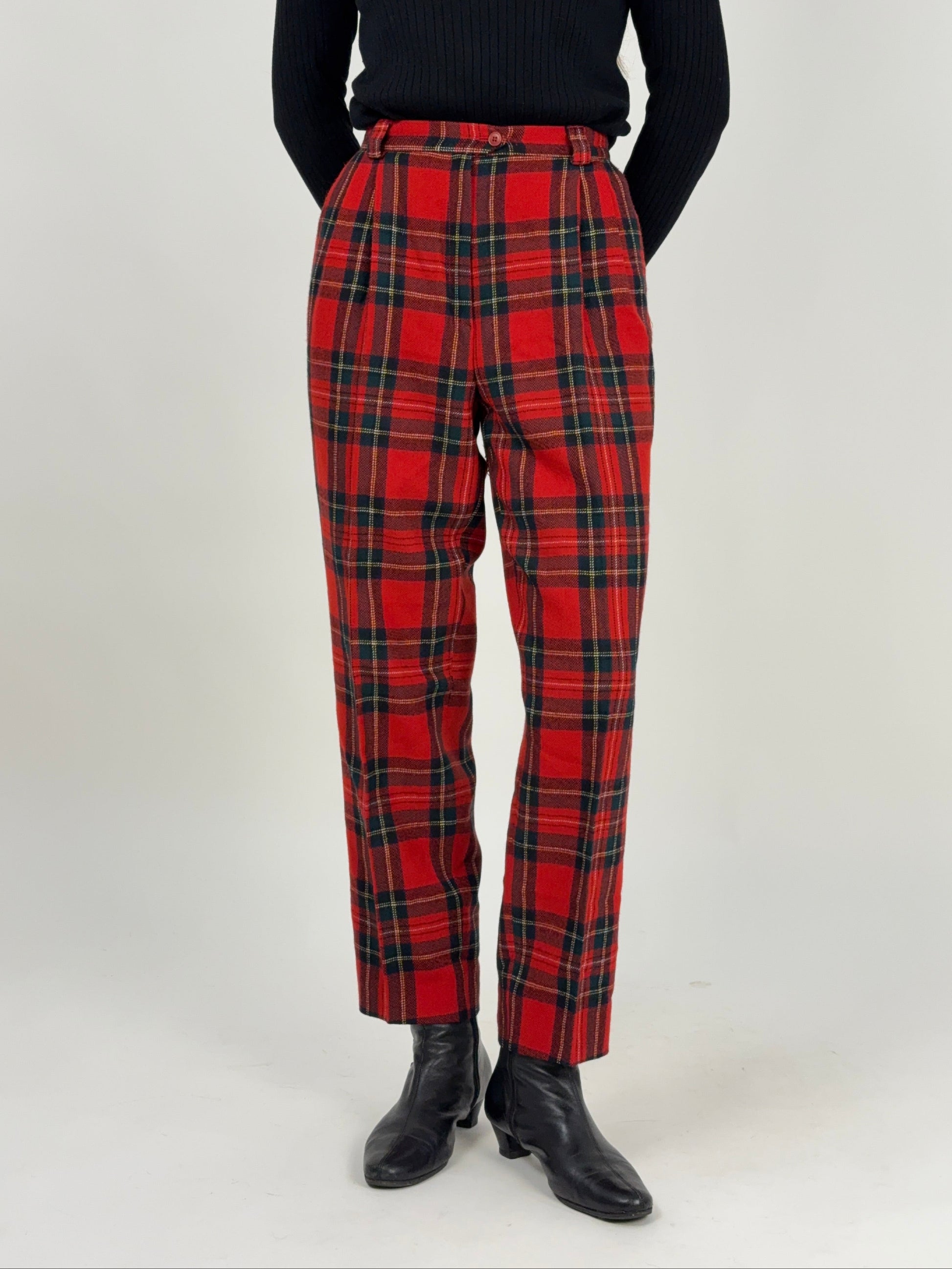 pantaloni-vintage-da-donna-tartan-rossi-anni-70-in-pura-lana-vergine