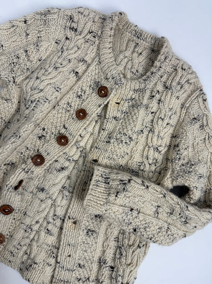 Cardigan irlandese in pura lana – lavorazione Aran handmade