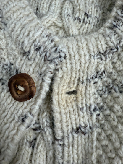 Cardigan irlandese in pura lana – lavorazione Aran handmade