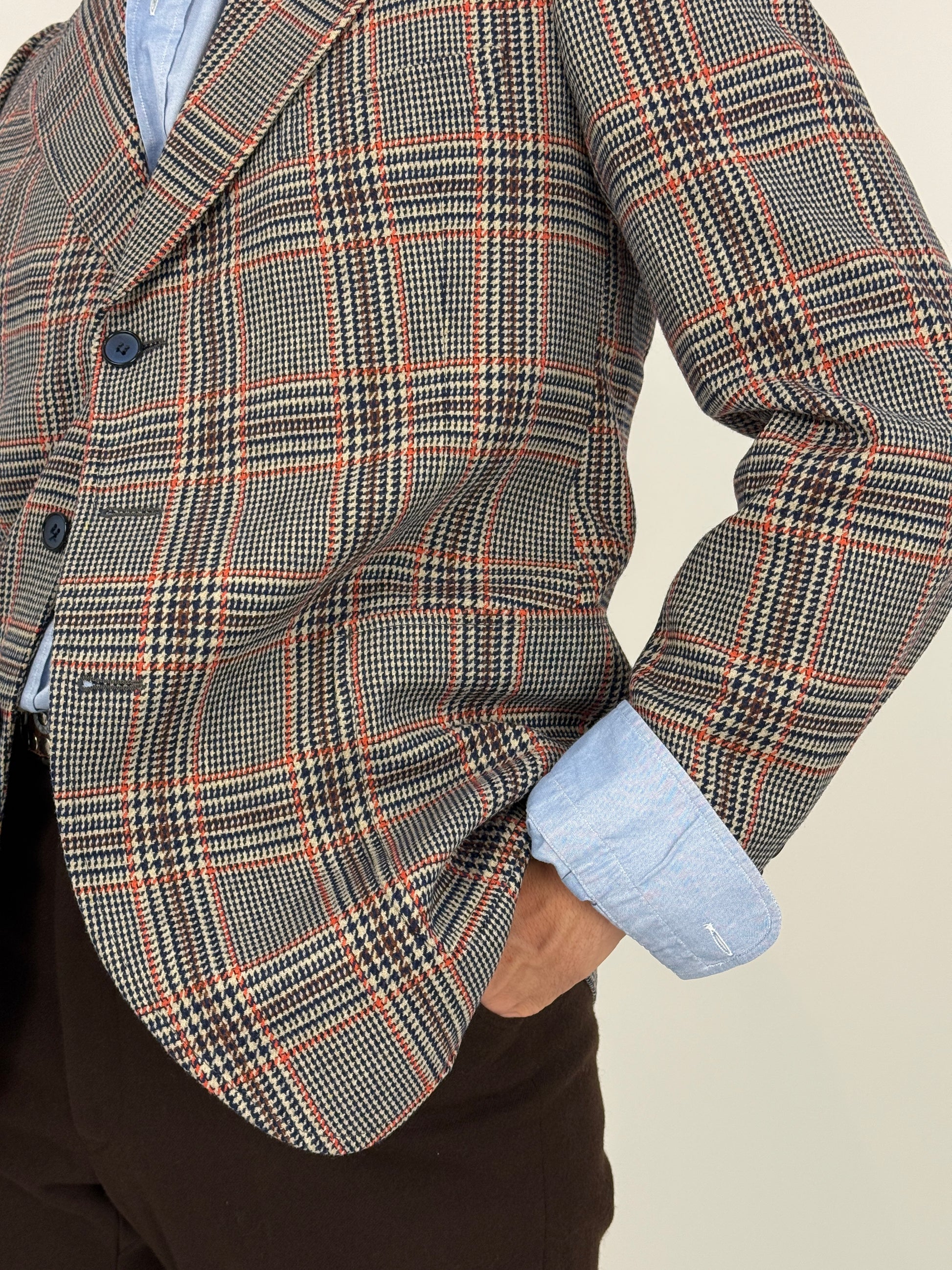 giacca-anni-70-in-lana-principe-di-galles-blu-e-rosso