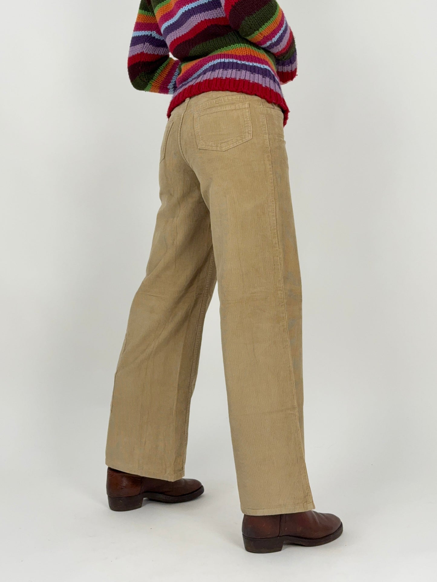 Pantaloni a zampa - velluto millerighe