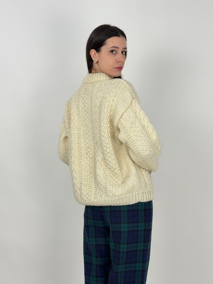 Cardigan vintage in lana intrecciata