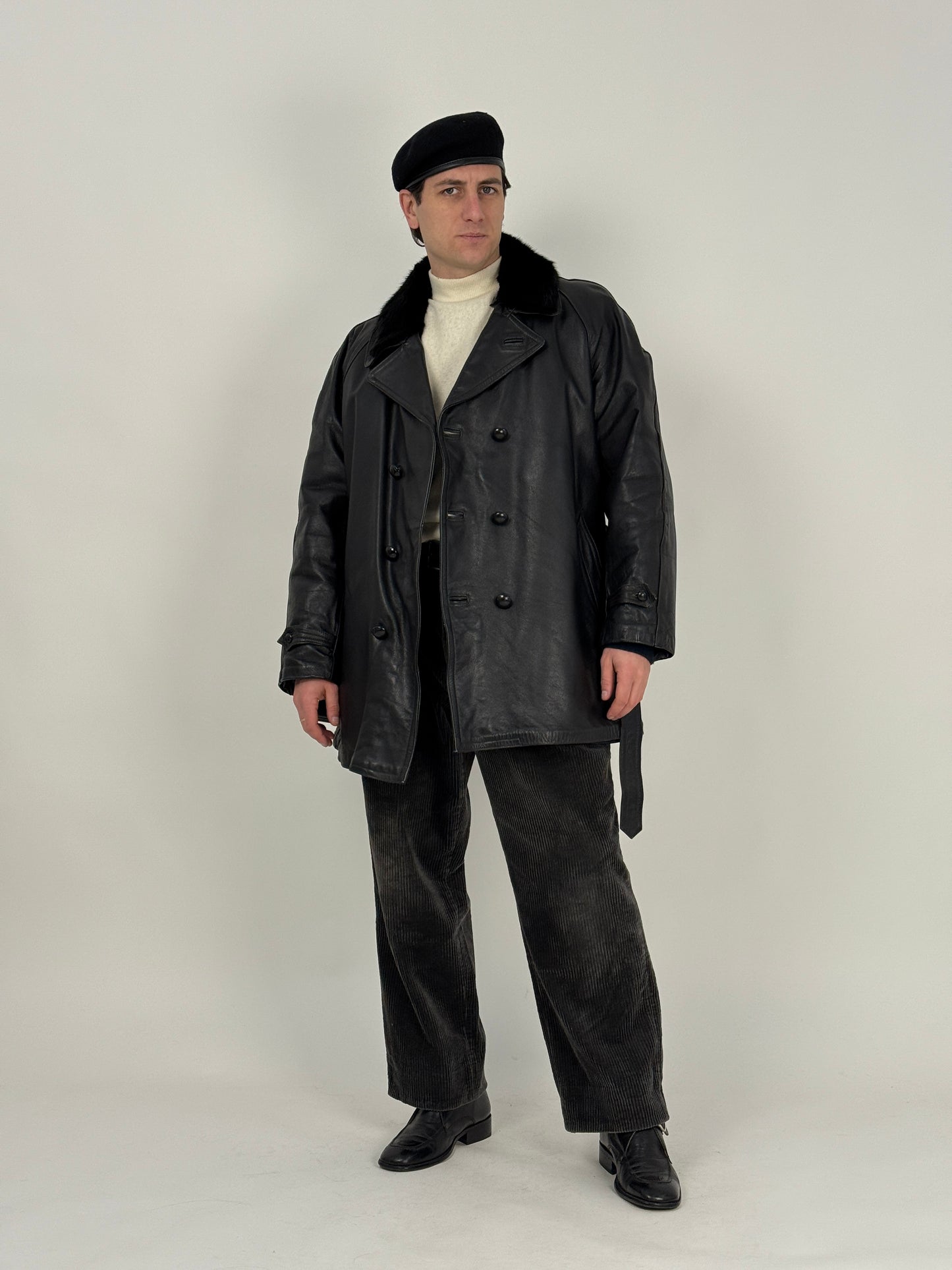 Cappotto in pelle Confezioni CAF anni '60