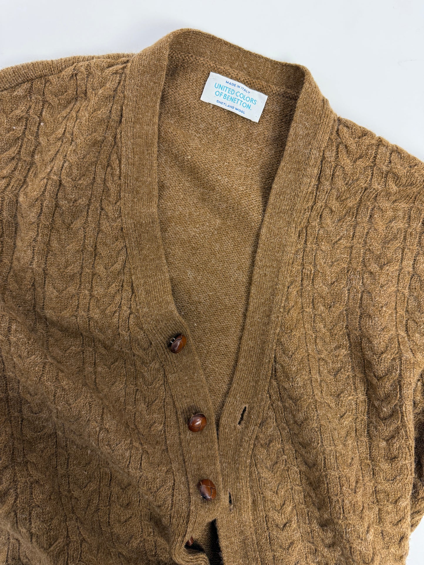 Cardigan Benetton anni ’80 in Pura Lana Shetland