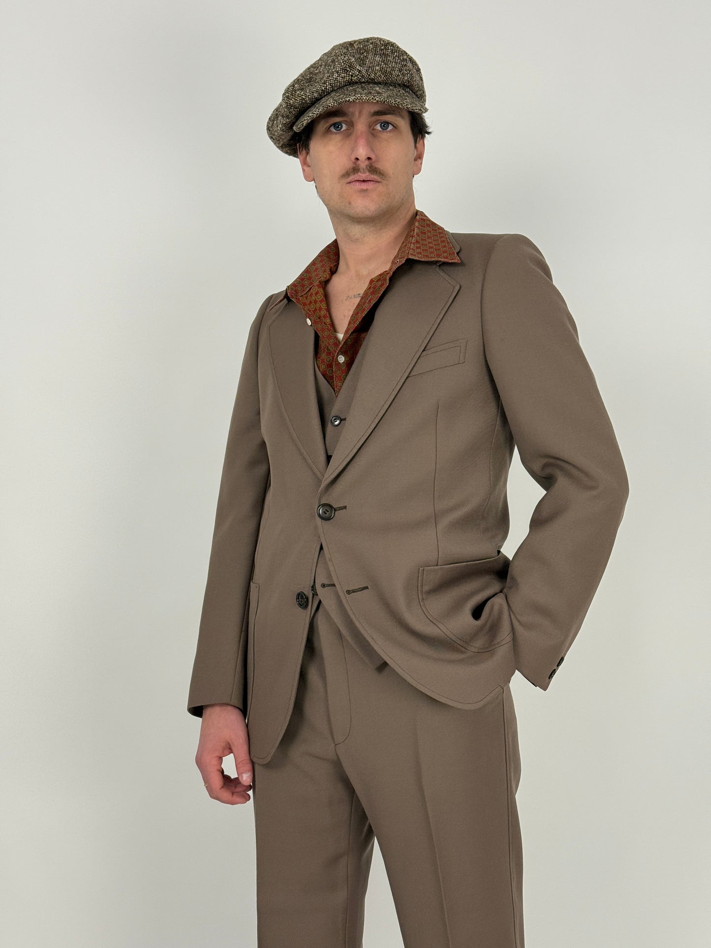 Completo 3 pezzi anni '70 in pura lana