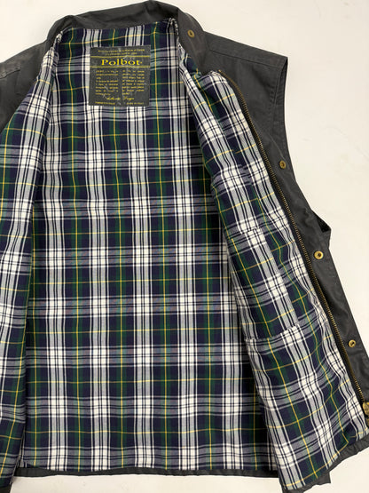 Gilet cerato con interno scozzese