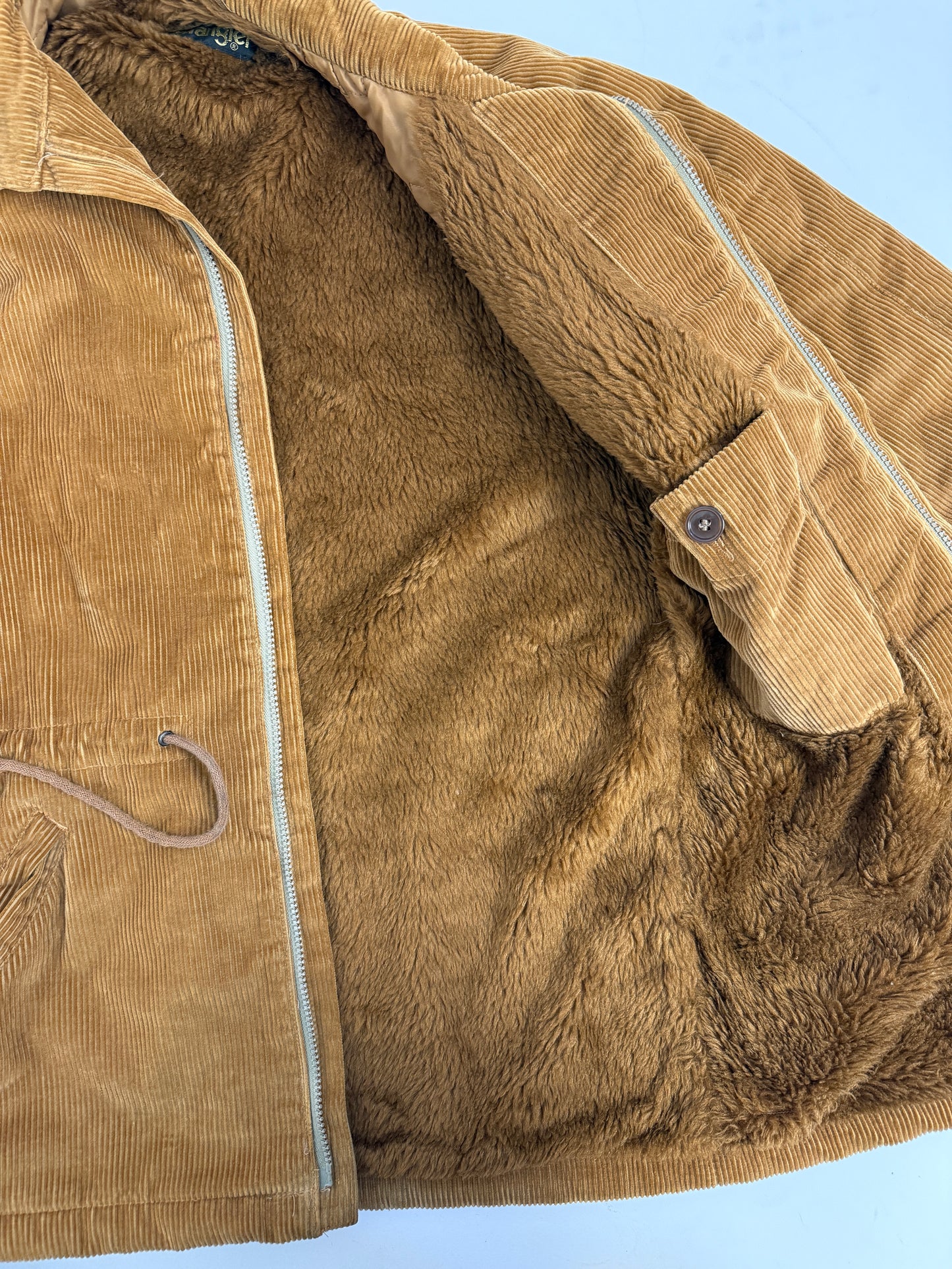 Giacca Wrangler vintage in velluto a coste con interno pelliccia