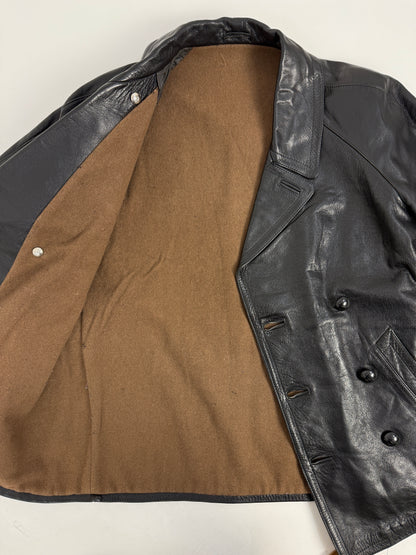 Leather jacket anni '70 con fodera in lana