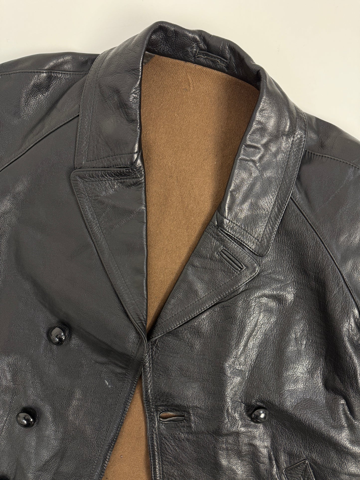 Leather jacket anni '70 con fodera in lana