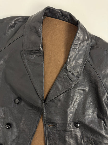 Leather jacket anni '70 con fodera in lana