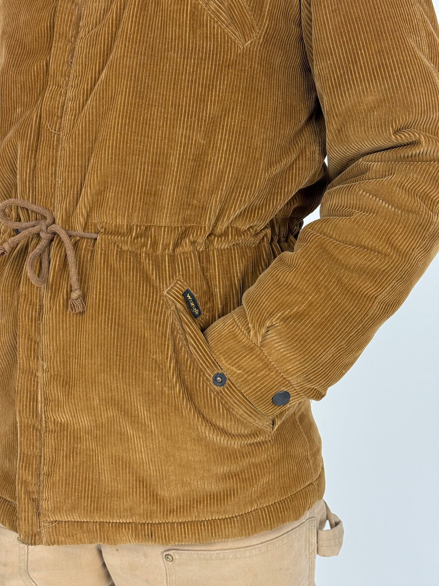 Giacca Wrangler vintage in velluto a coste con interno pelliccia