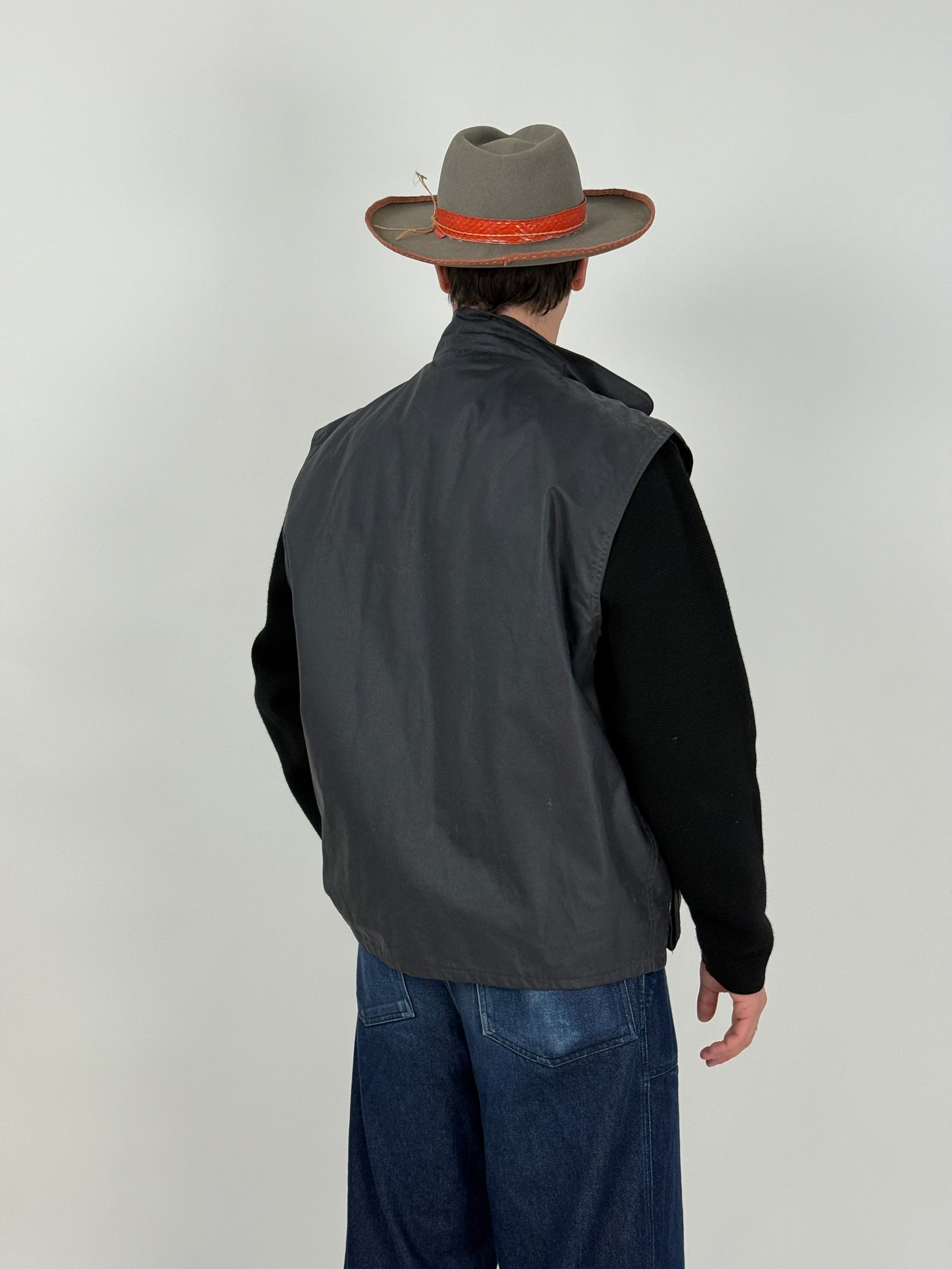 Gilet cerato con interno scozzese