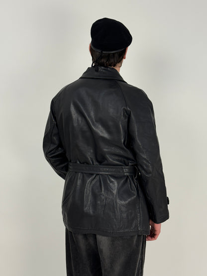 Leather jacket anni '70 con fodera in lana