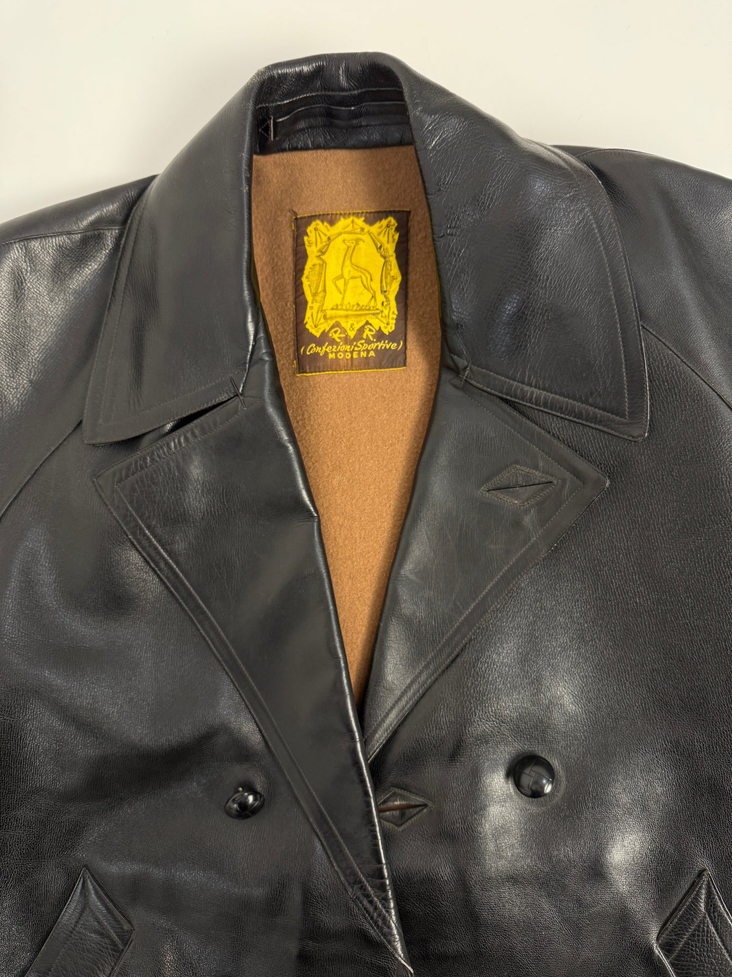 Cappotto doppiopetto in pelle anni ’40/’50