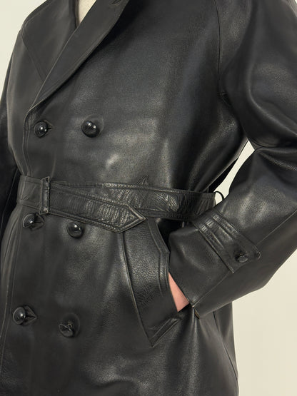 Cappotto doppiopetto in pelle anni ’40/’50