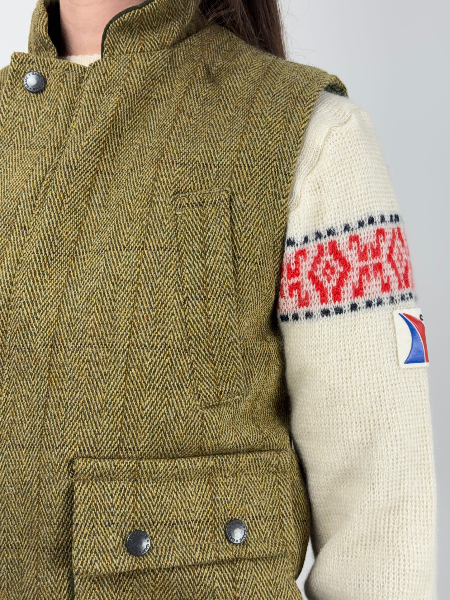 Gilet in tweed spigato anni ’80 – Made in England