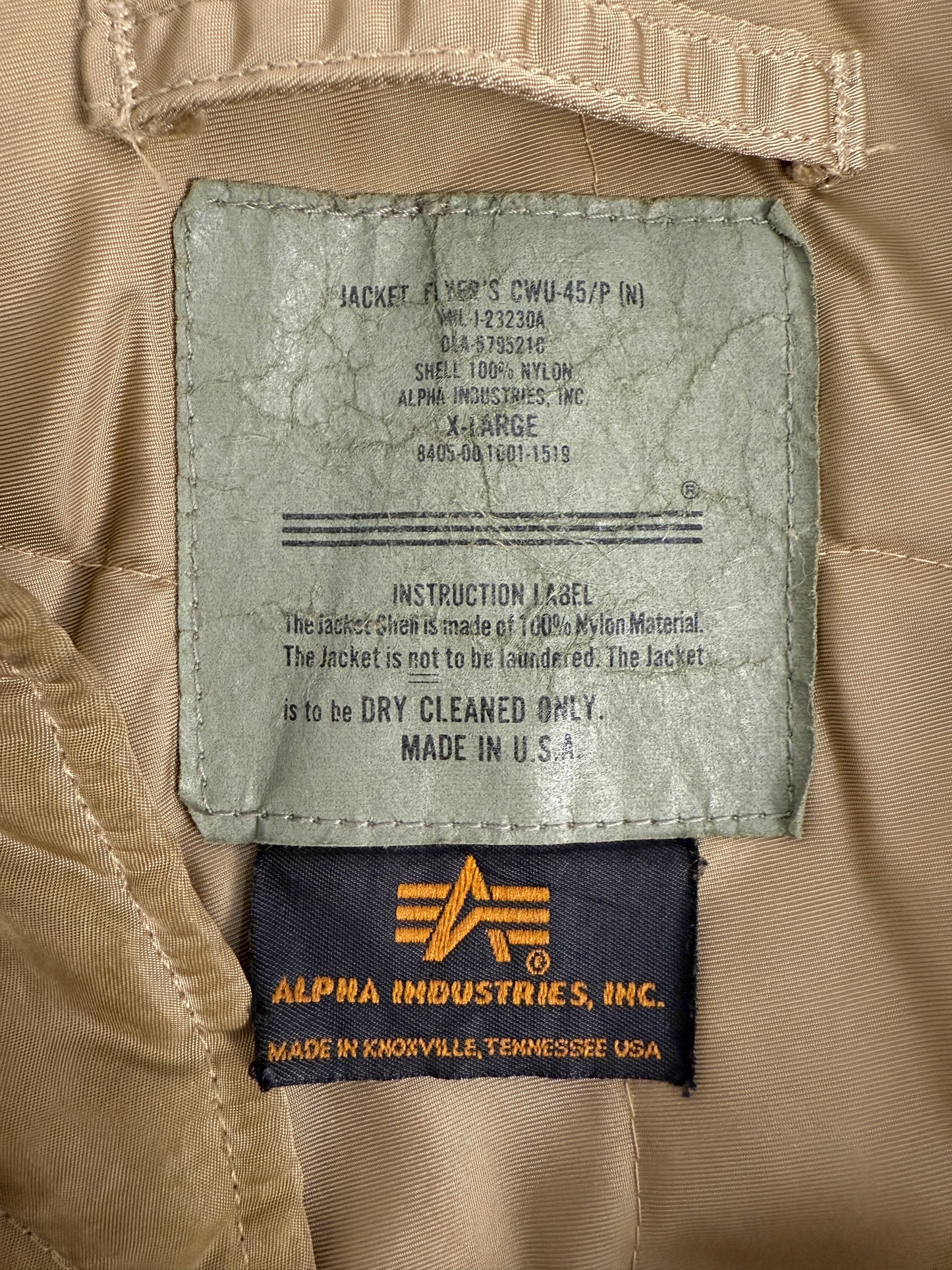 Giacca Alpha Industries CWU-45/P Made in USA