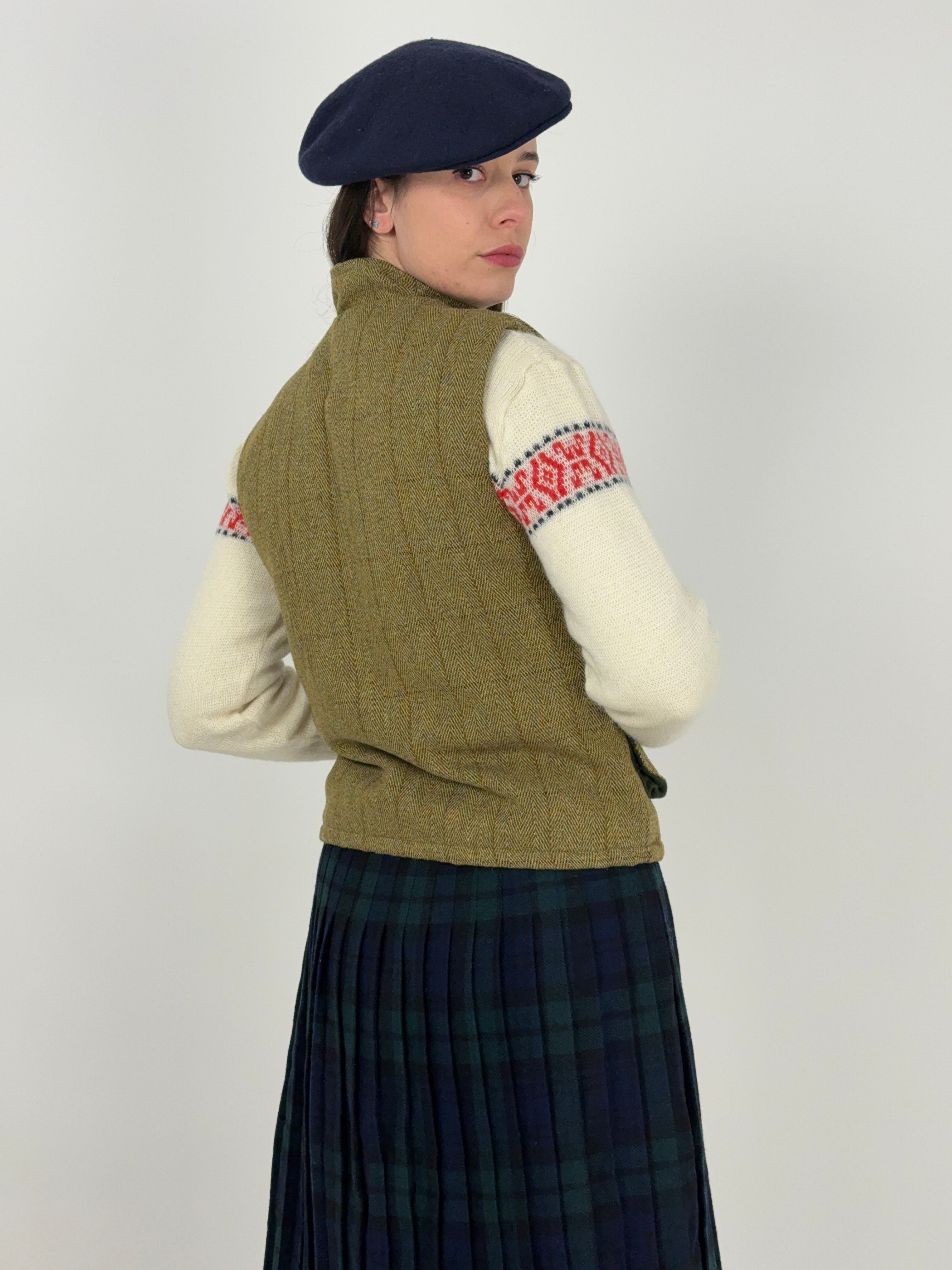 Gilet in tweed spigato anni ’80 – Made in England