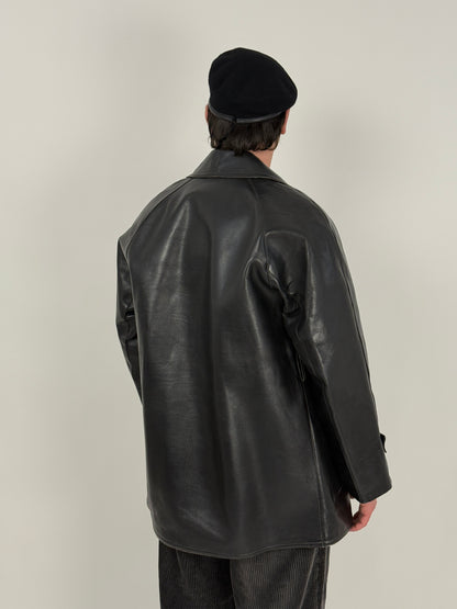 Cappotto doppiopetto in pelle anni ’40/’50