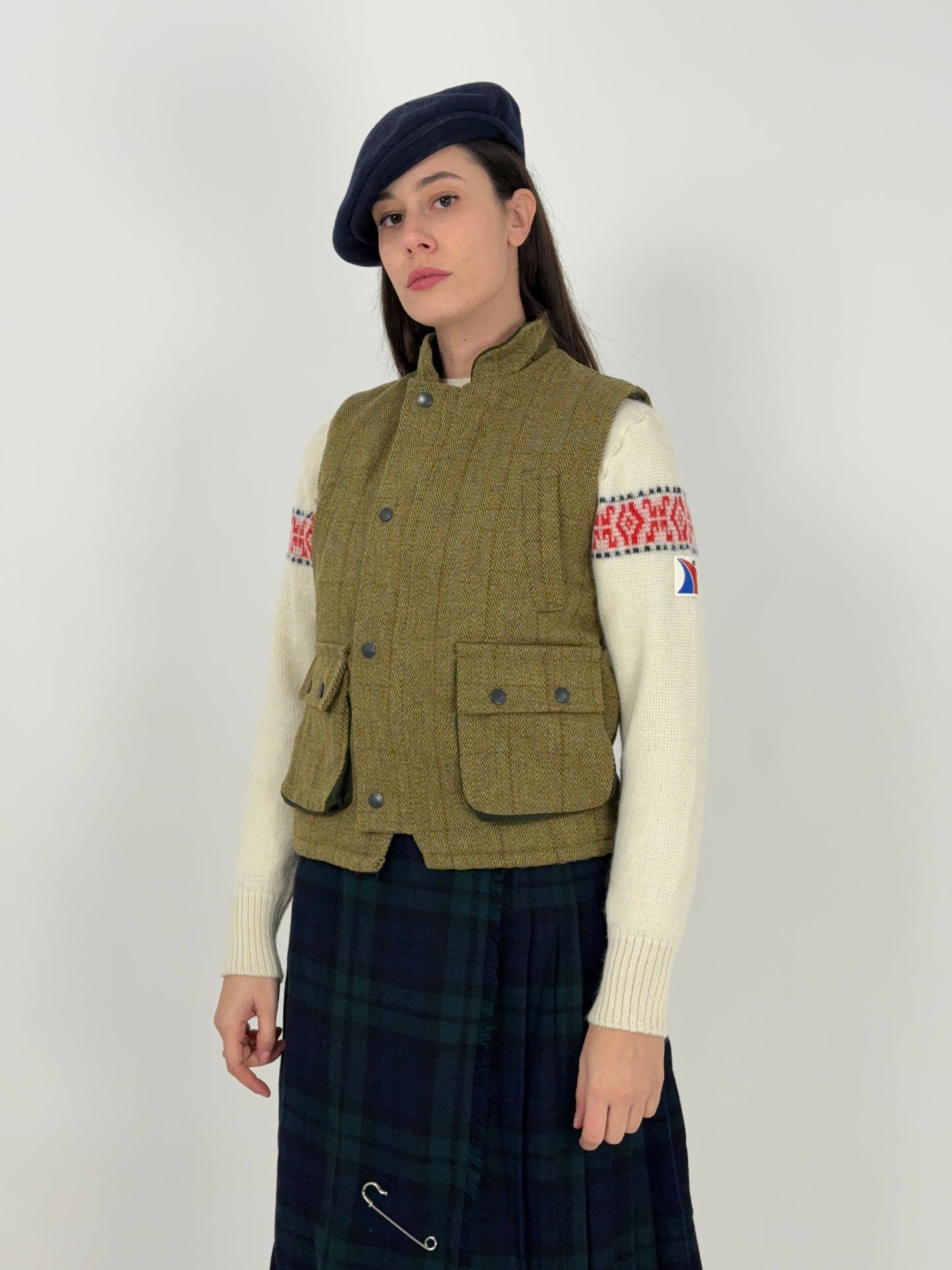 Gilet in tweed spigato anni ’80 – Made in England