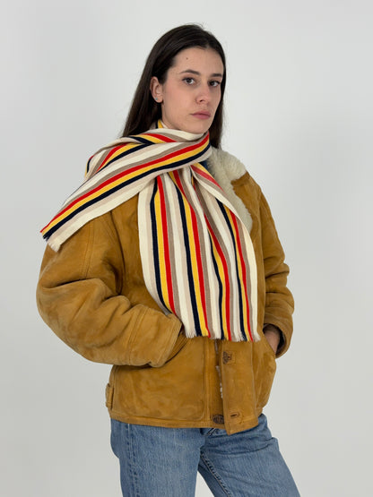 Sciarpa anni '70 in lana a righe