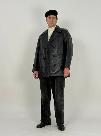 Cappotto doppiopetto in pelle anni ’40/’50