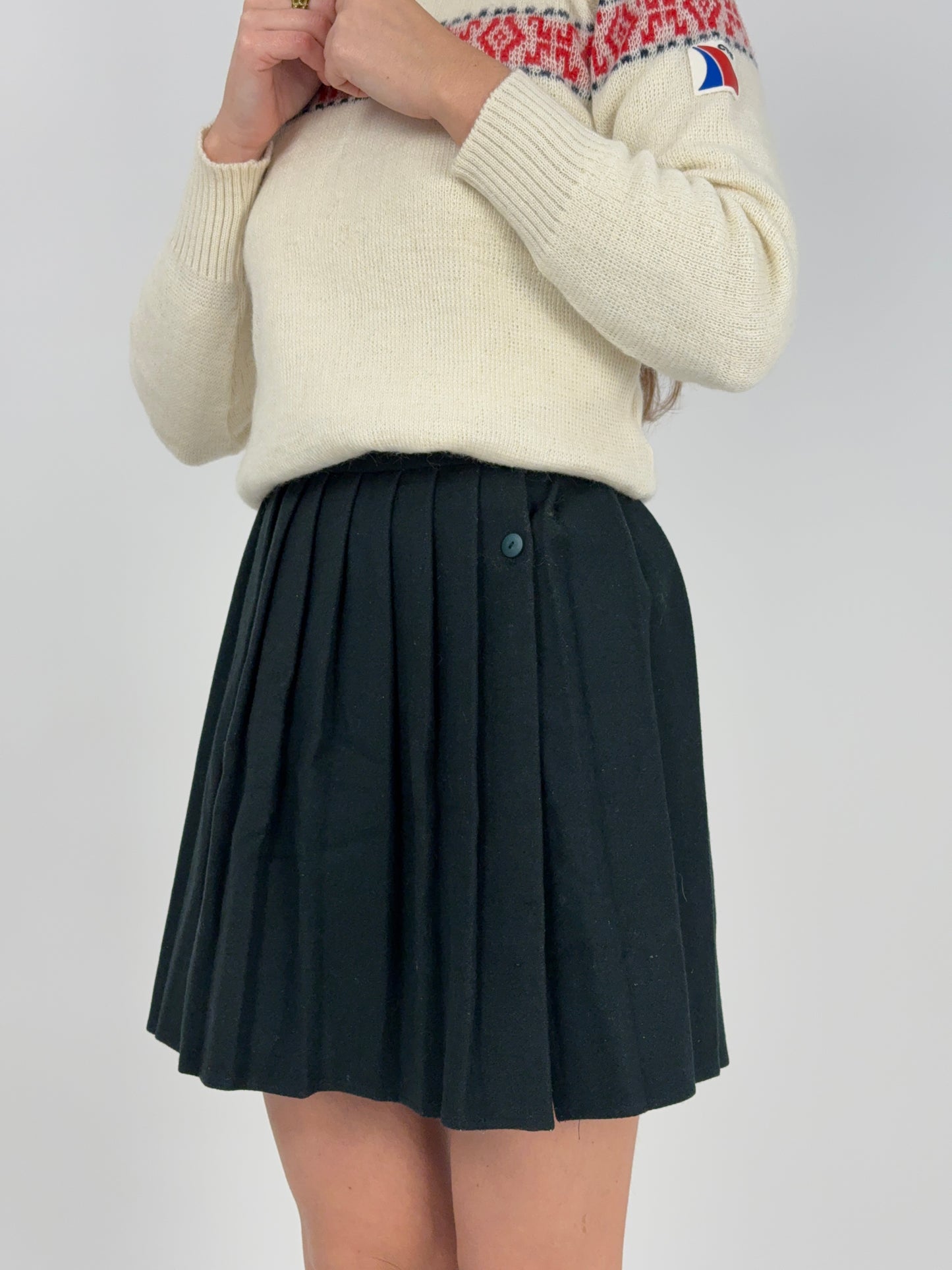 Minigonna plissettata in lana - Made in UK