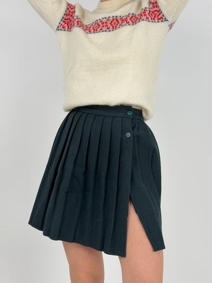 Minigonna plissettata in lana - Made in UK